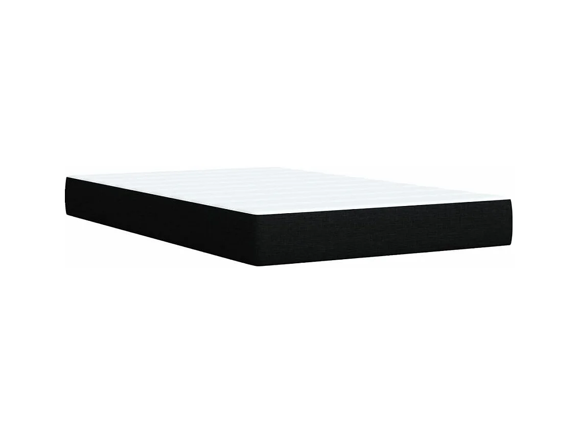 Sommier à lattes de lit avec matelas noir 120x190 cm tissu