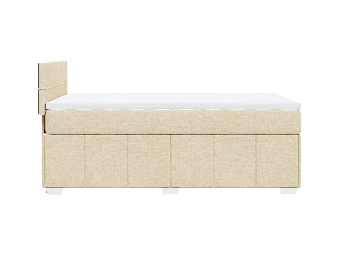 Sommier à lattes de lit avec matelas Crème 100x200 cm Tissu