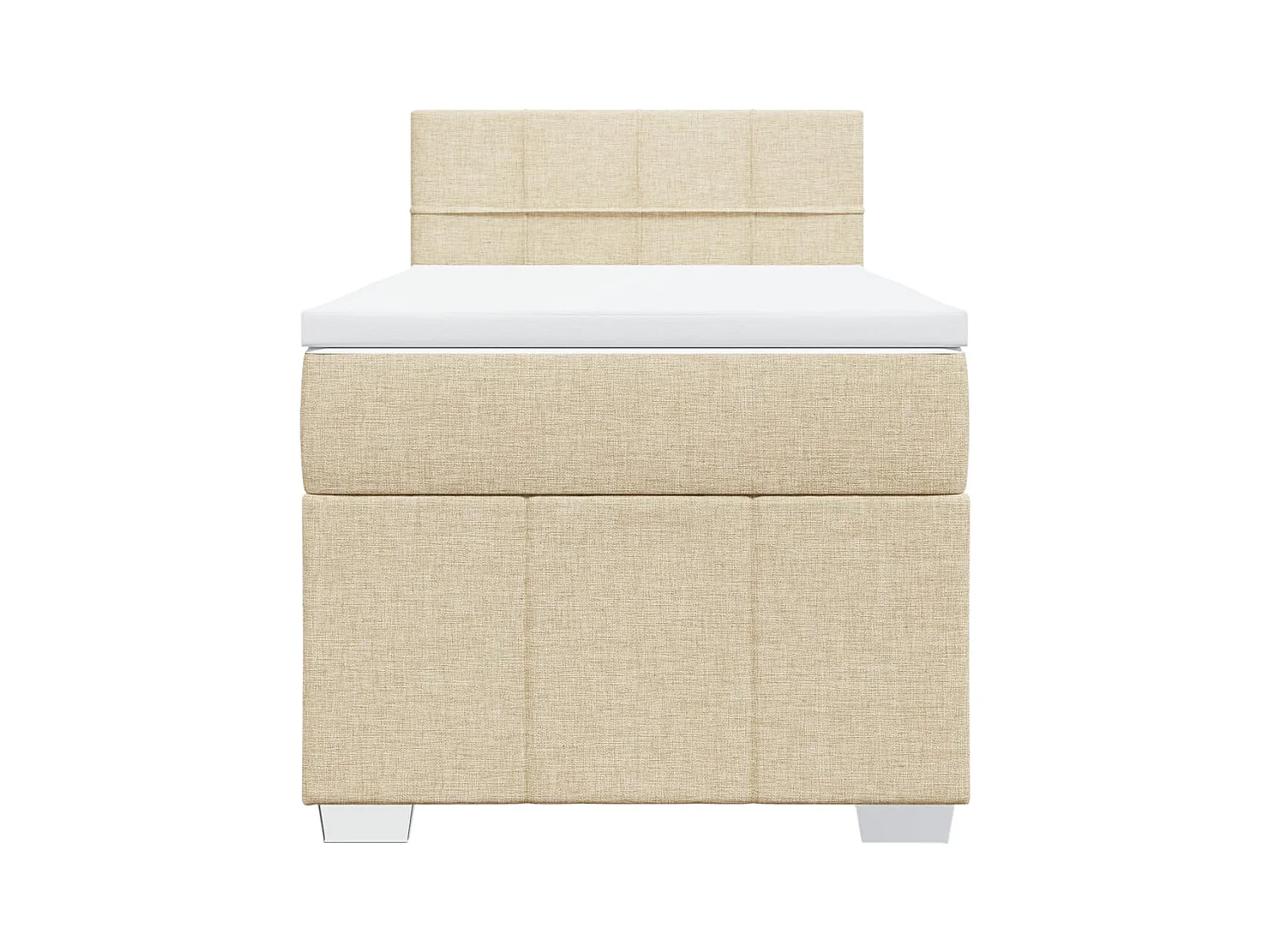 Sommier à lattes de lit avec matelas Crème 100x200 cm Tissu