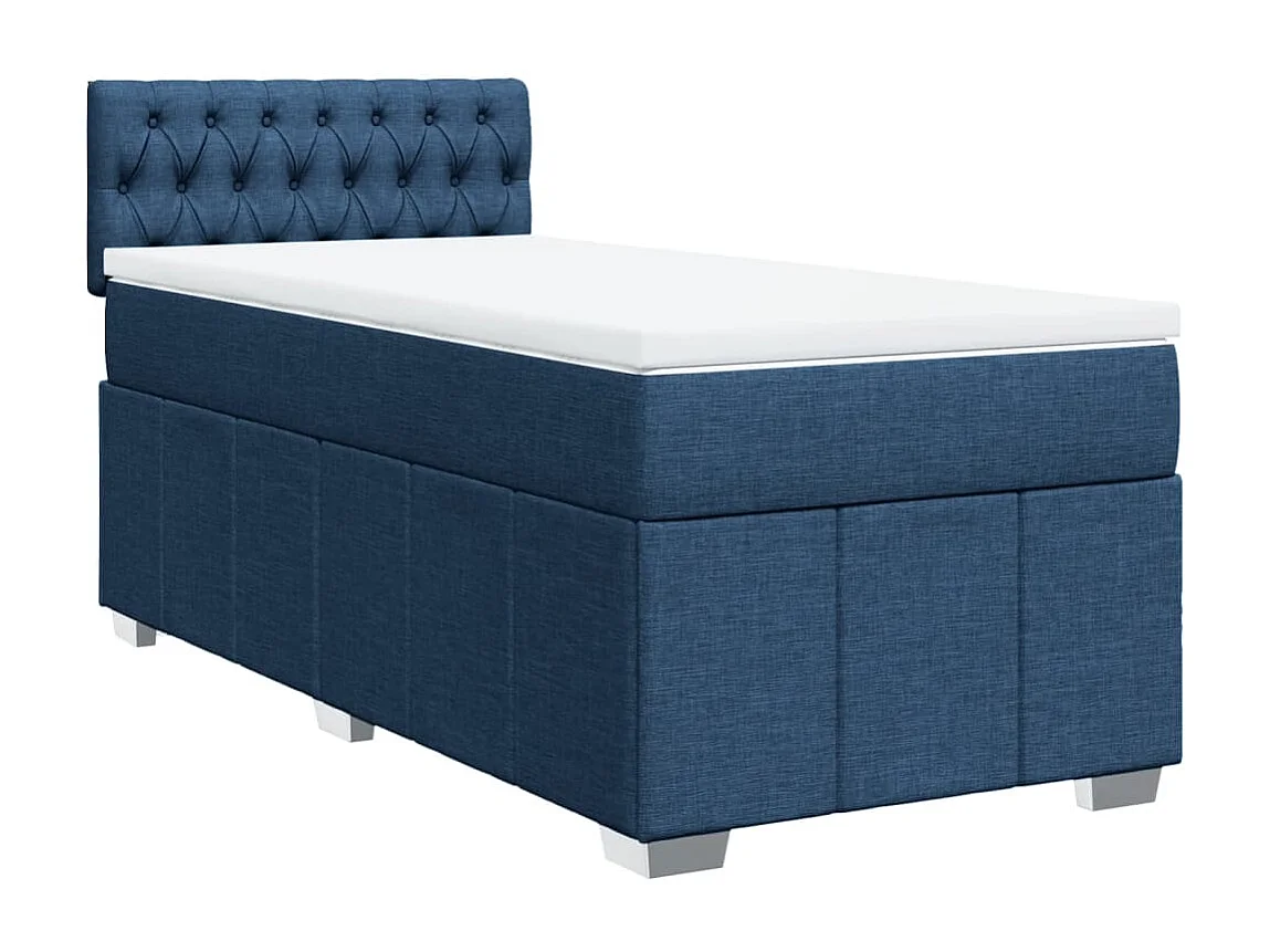 Sommier à lattes de lit avec matelas Bleu 80x200 cm Tissu