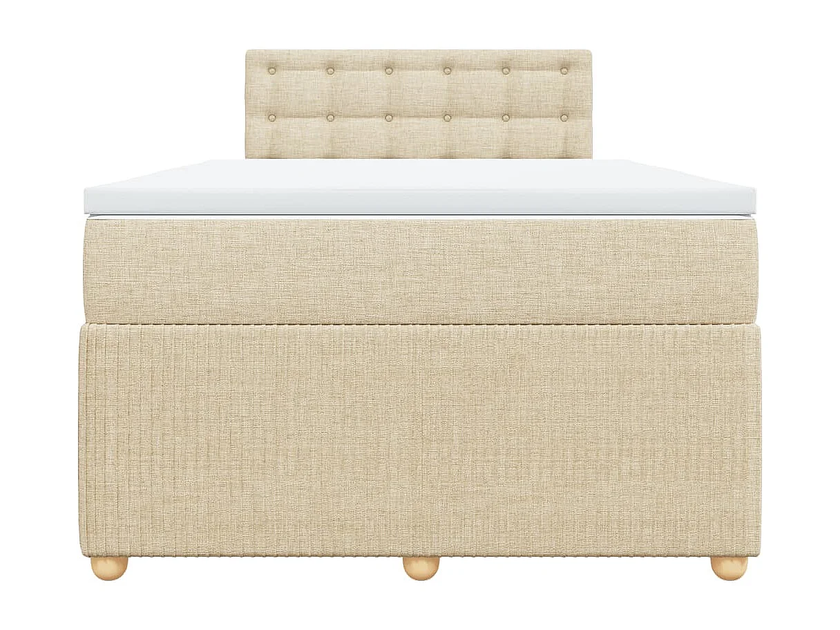 Sommier à lattes de lit avec matelas Crème 120x200 cm Tissu