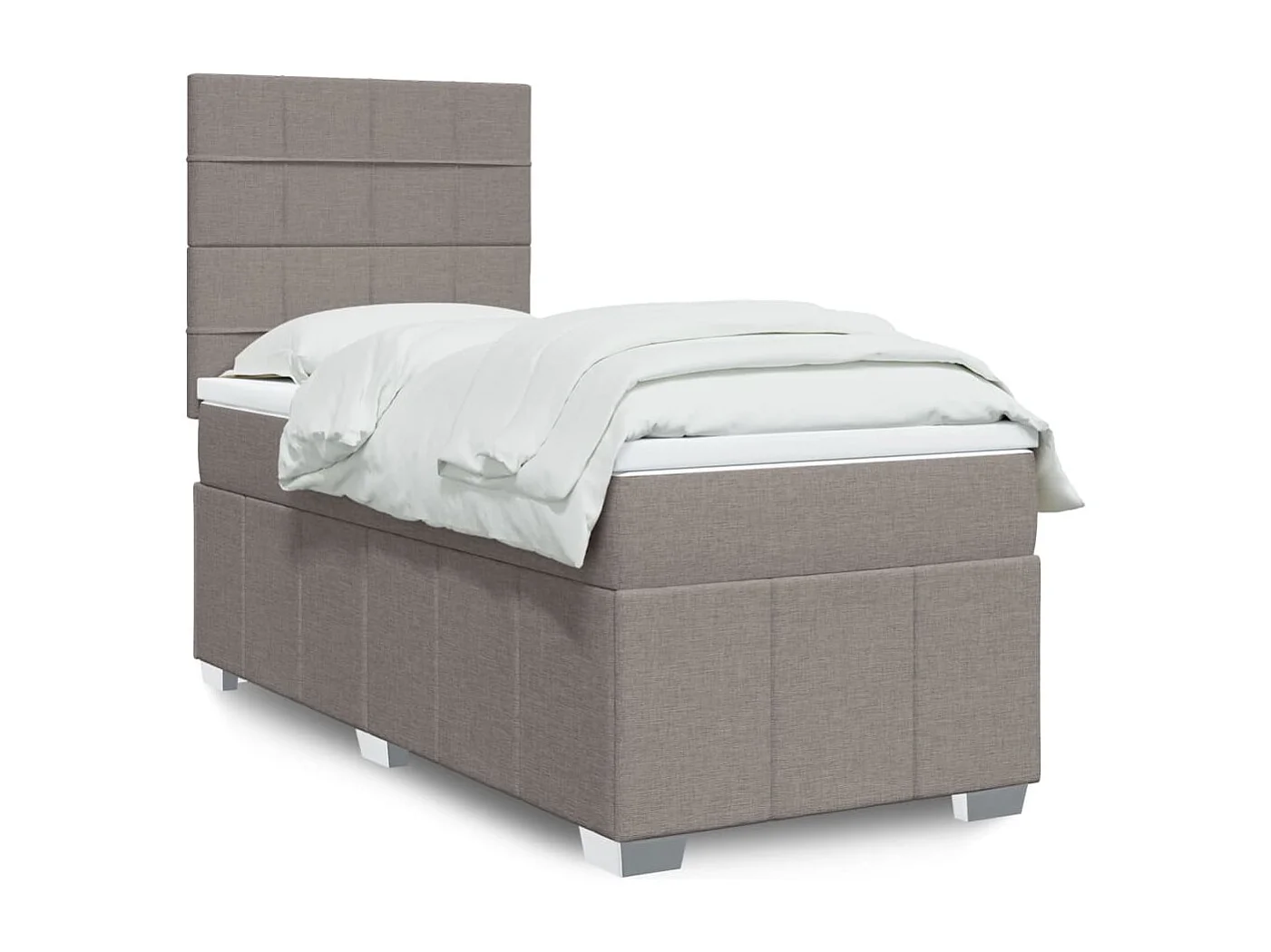 Sommier à lattes de lit avec matelas Taupe 100x200 cm Tissu