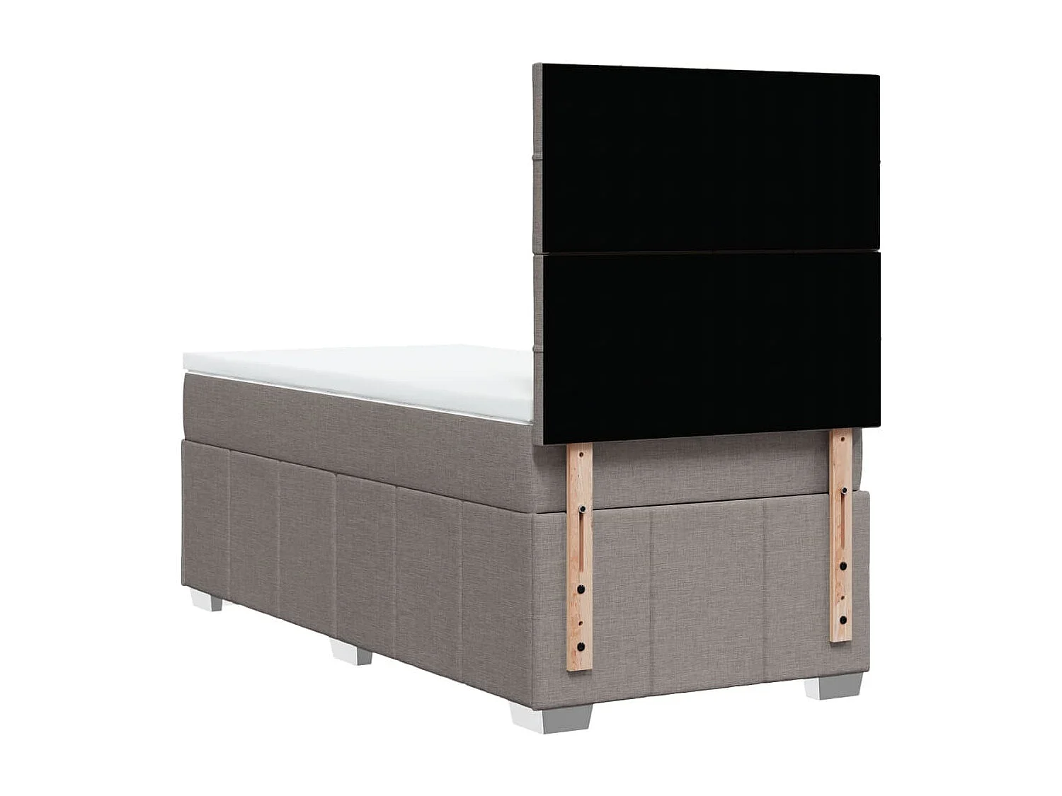 Sommier à lattes de lit avec matelas Taupe 100x200 cm Tissu
