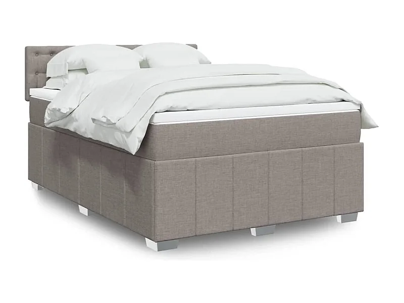 Sommier à lattes de lit avec matelas Taupe 140x200 cm Tissu