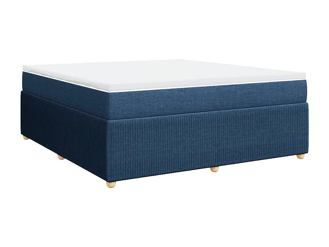 Sommier à lattes de lit avec matelas Bleu 180x200 cm Tissu