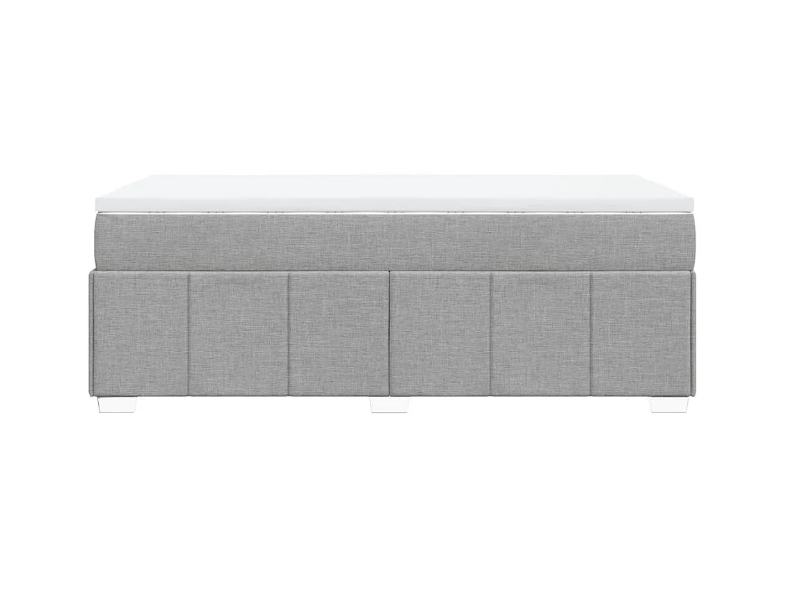 Cama box spring con colchón tela gris claro 90x190 cm