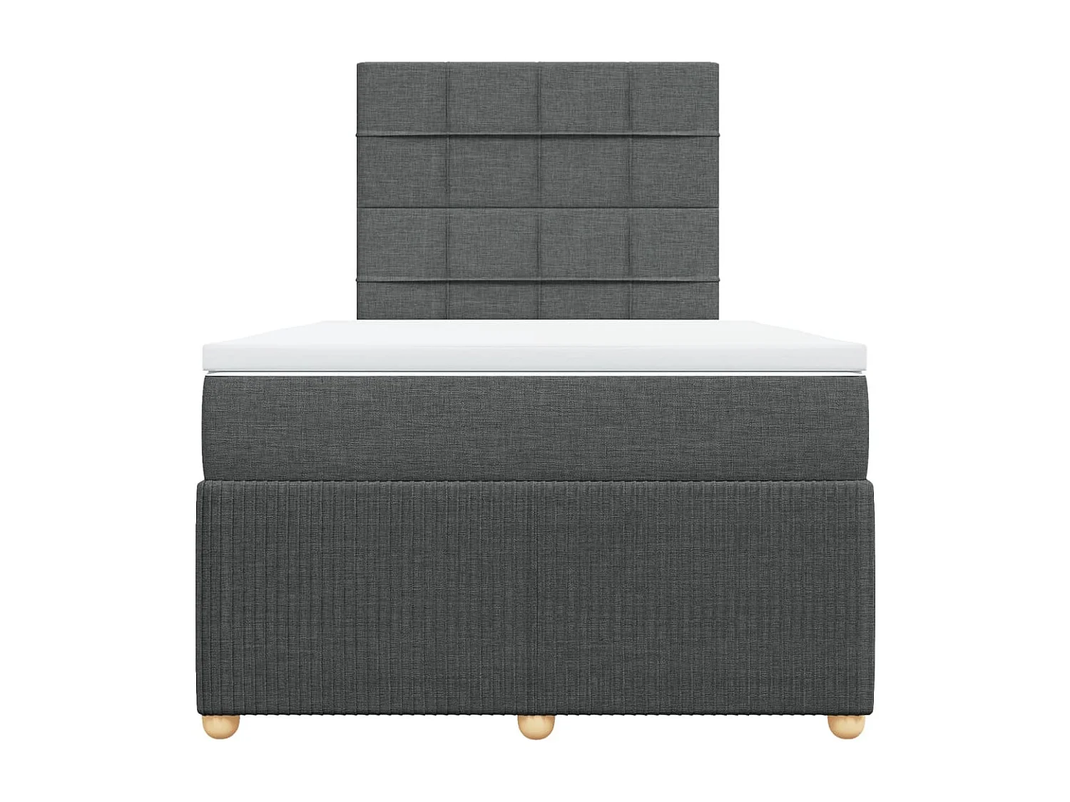 Sommier à lattes de lit avec matelas Gris foncé 120x200cm Tissu