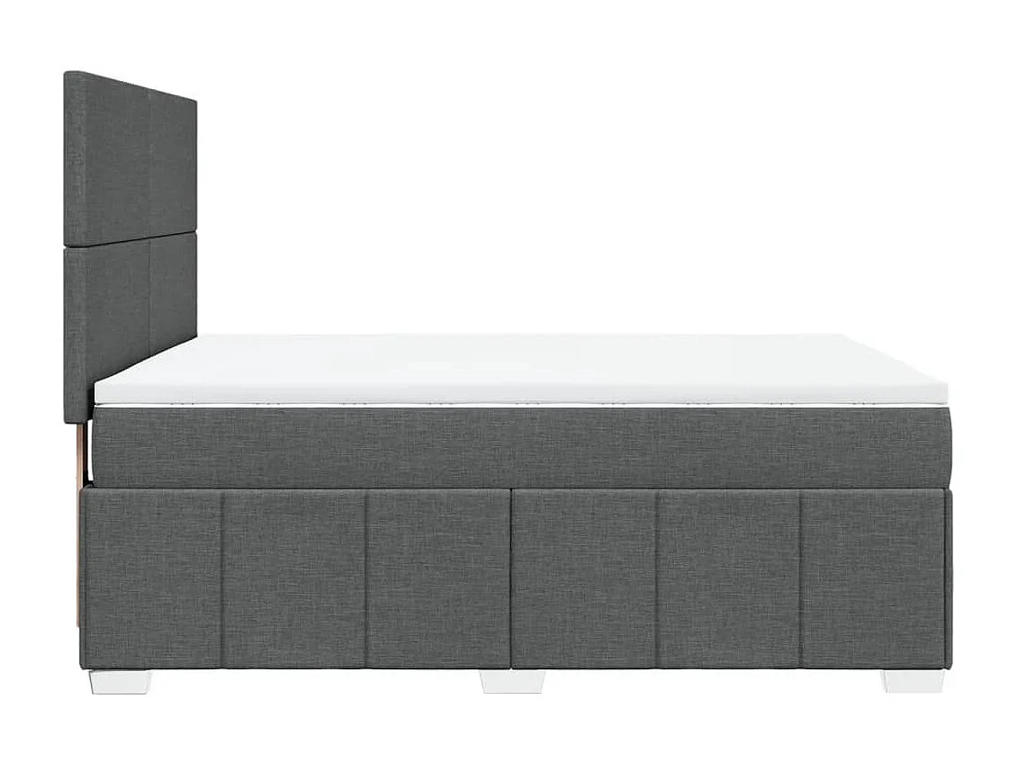 Cama box spring con colchón tela gris oscuro 160x200 cm
