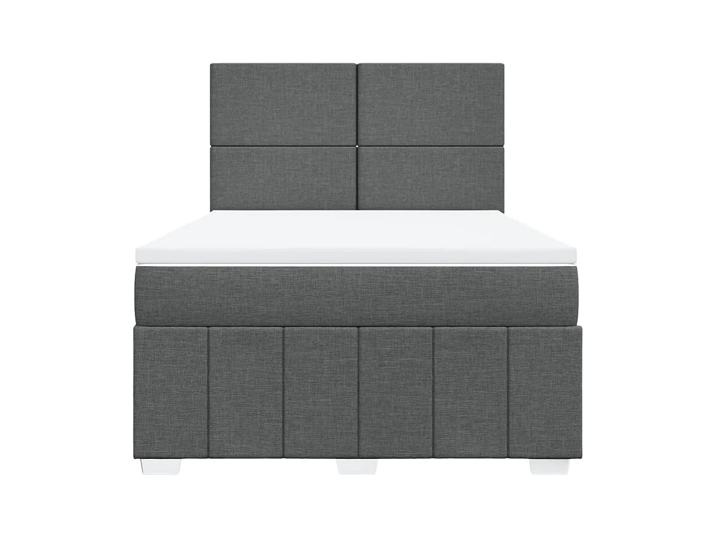 Sommier à lattes de lit avec matelas Gris foncé 160x200cm Tissu