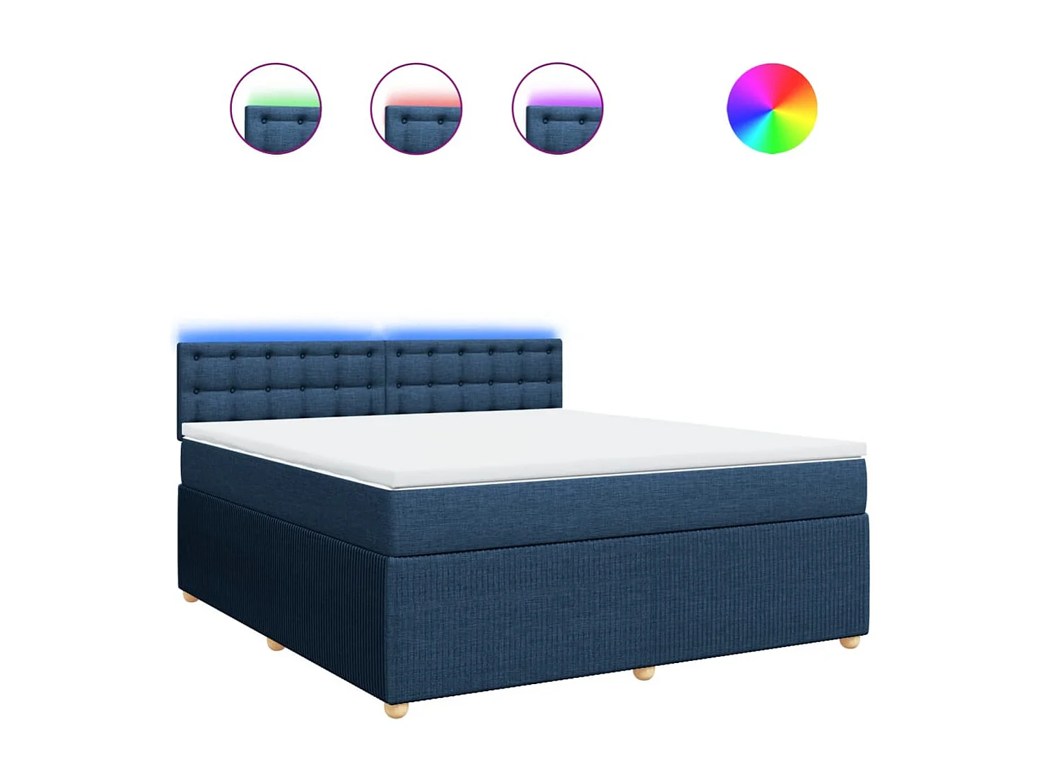 Boxspring met matras stof blauw 180x200 cm