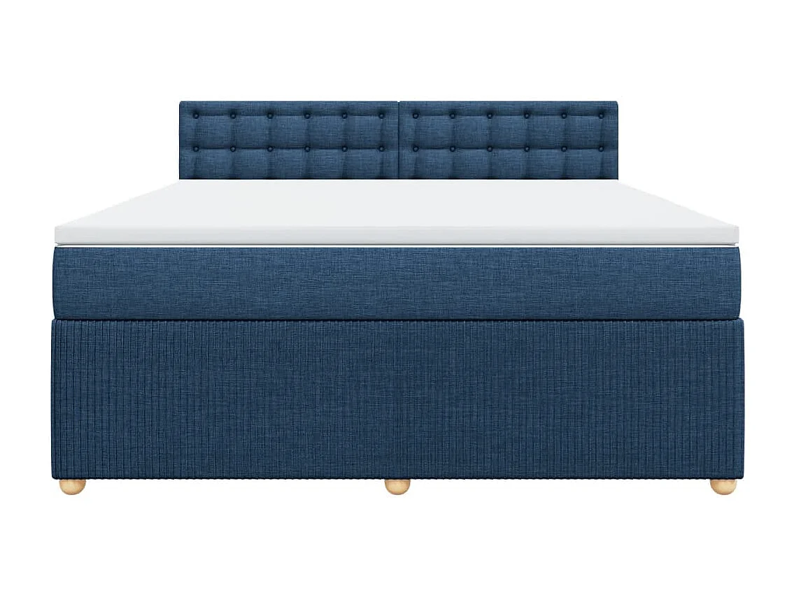 Sommier à lattes de lit avec matelas Bleu 180x200 cm Tissu