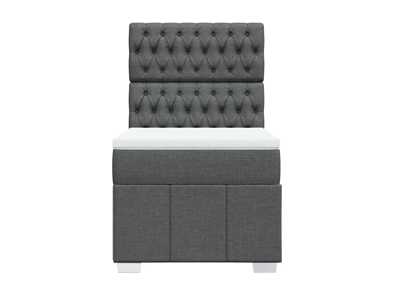 Sommier à lattes de lit avec matelas Gris foncé 80x200 cm Tissu