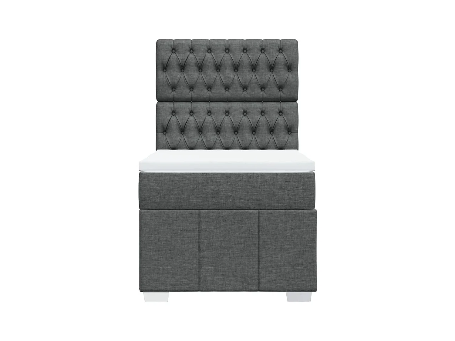 Sommier à lattes de lit avec matelas Gris foncé 80x200 cm Tissu