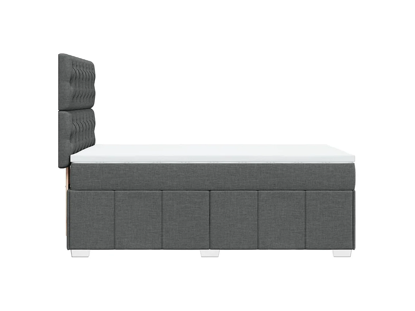 Sommier à lattes de lit avec matelas Gris foncé 80x200 cm Tissu