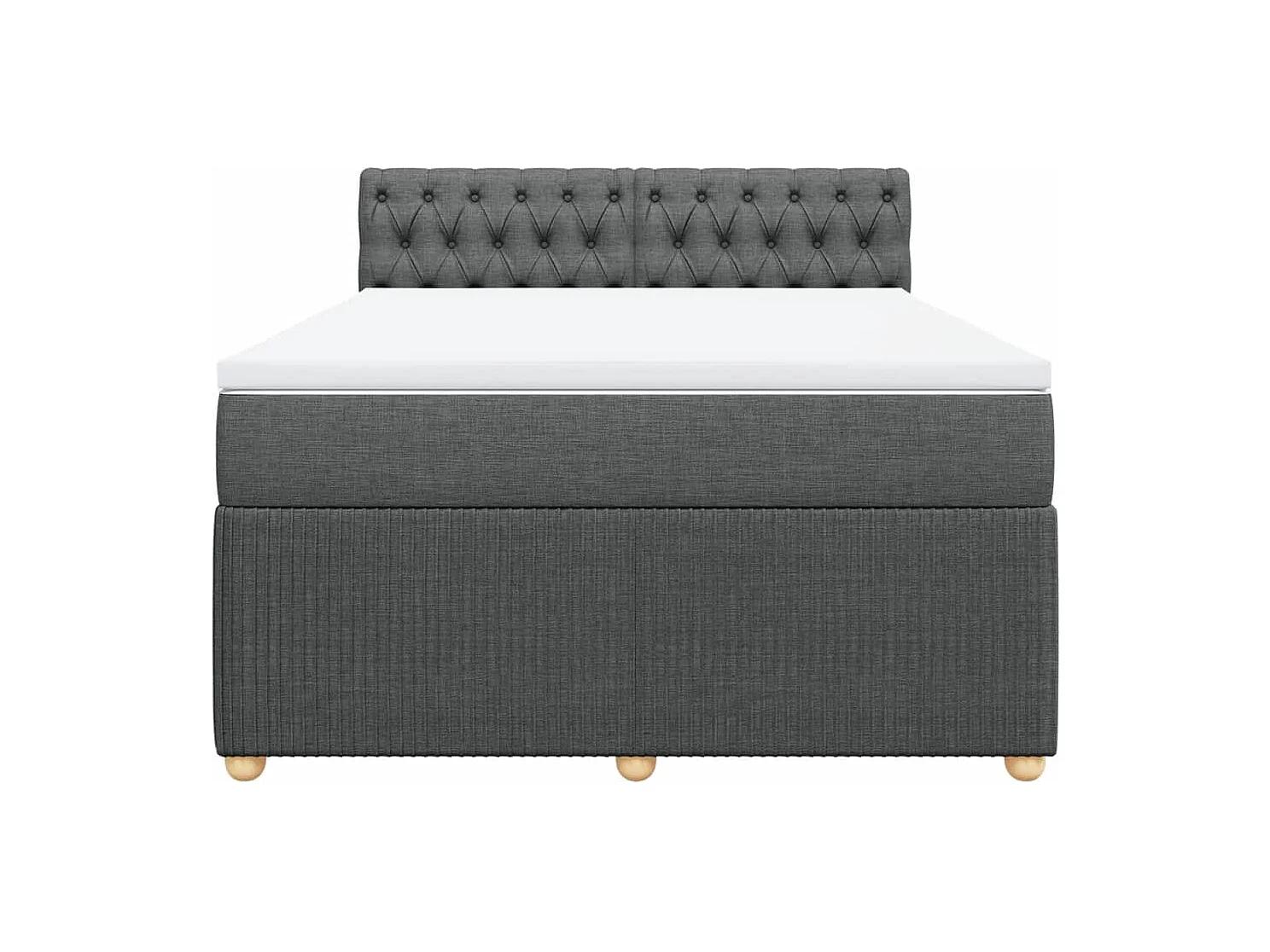 Boxspring met matras stof donkergrijs 140x190 cm