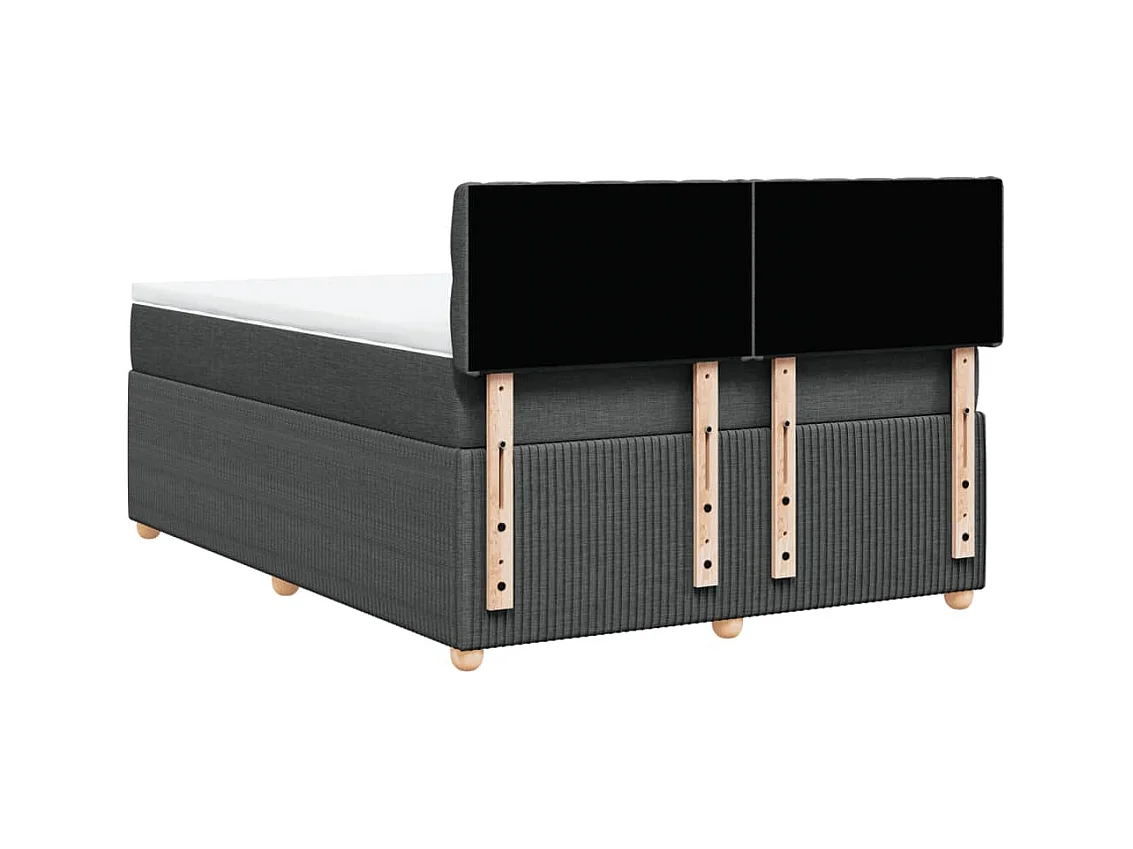 Cama com molas/colchão 140x190 cm tecido cinzento-escuro