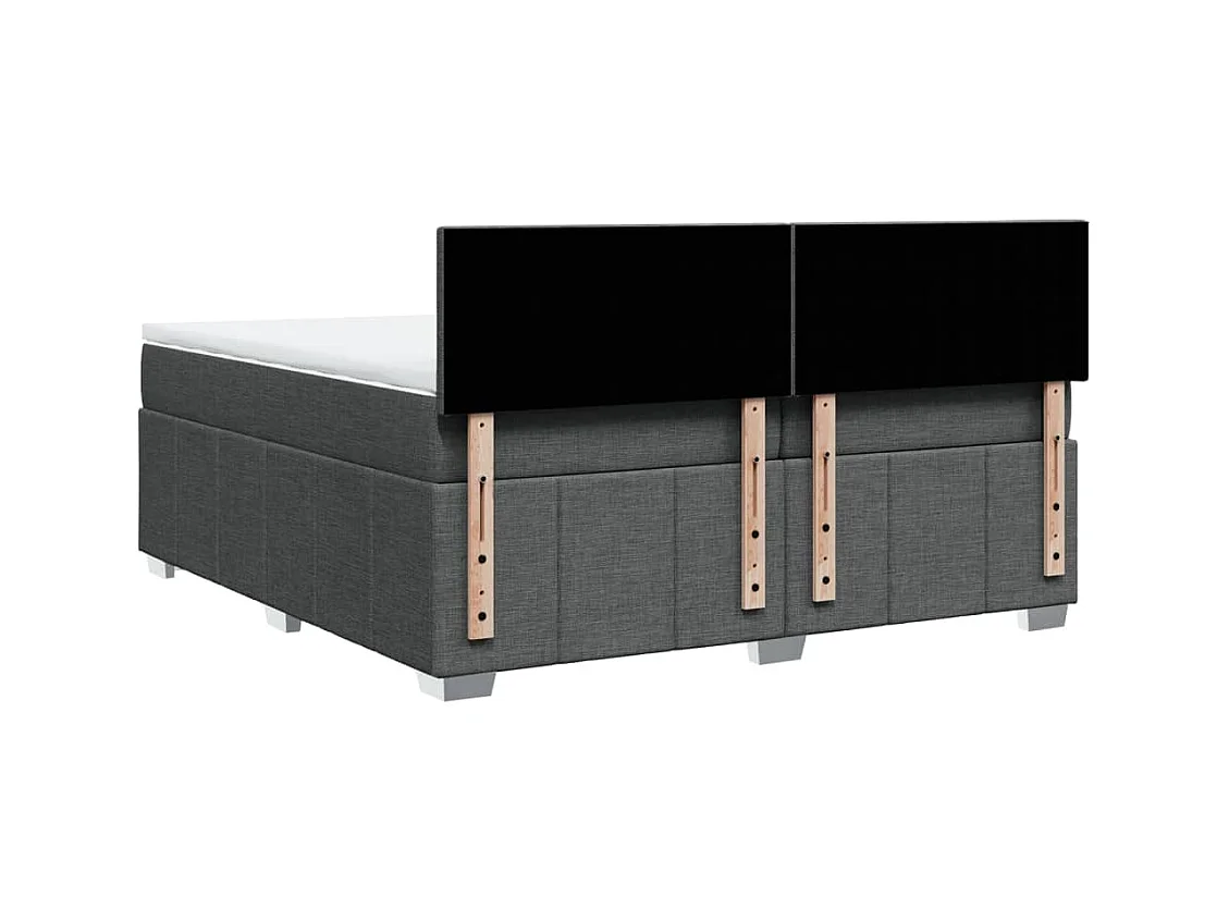 Boxspring met matras stof donkergrijs 200x200 cm