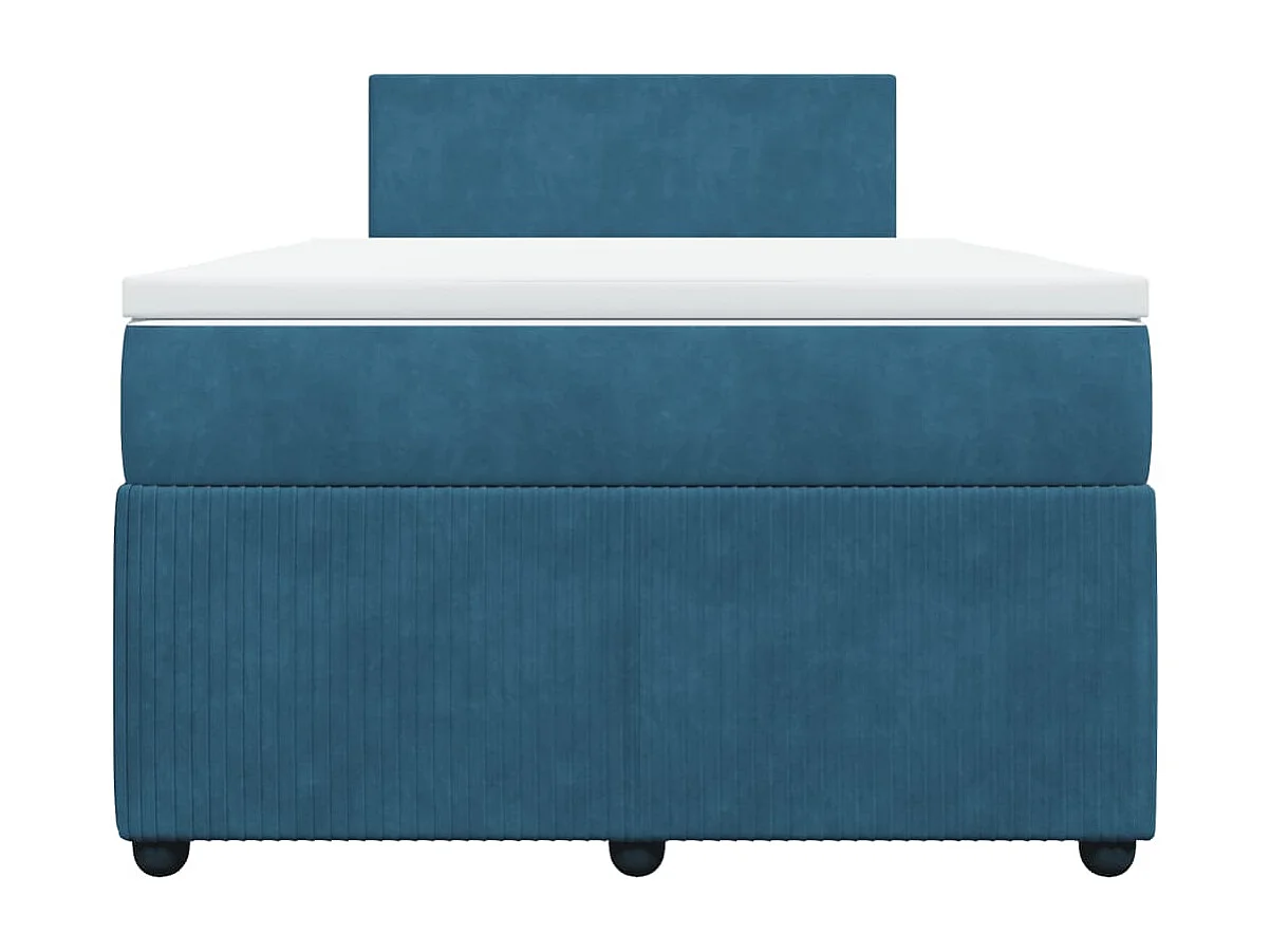 Cama boxspring com colchão 120x200 cm veludo azul