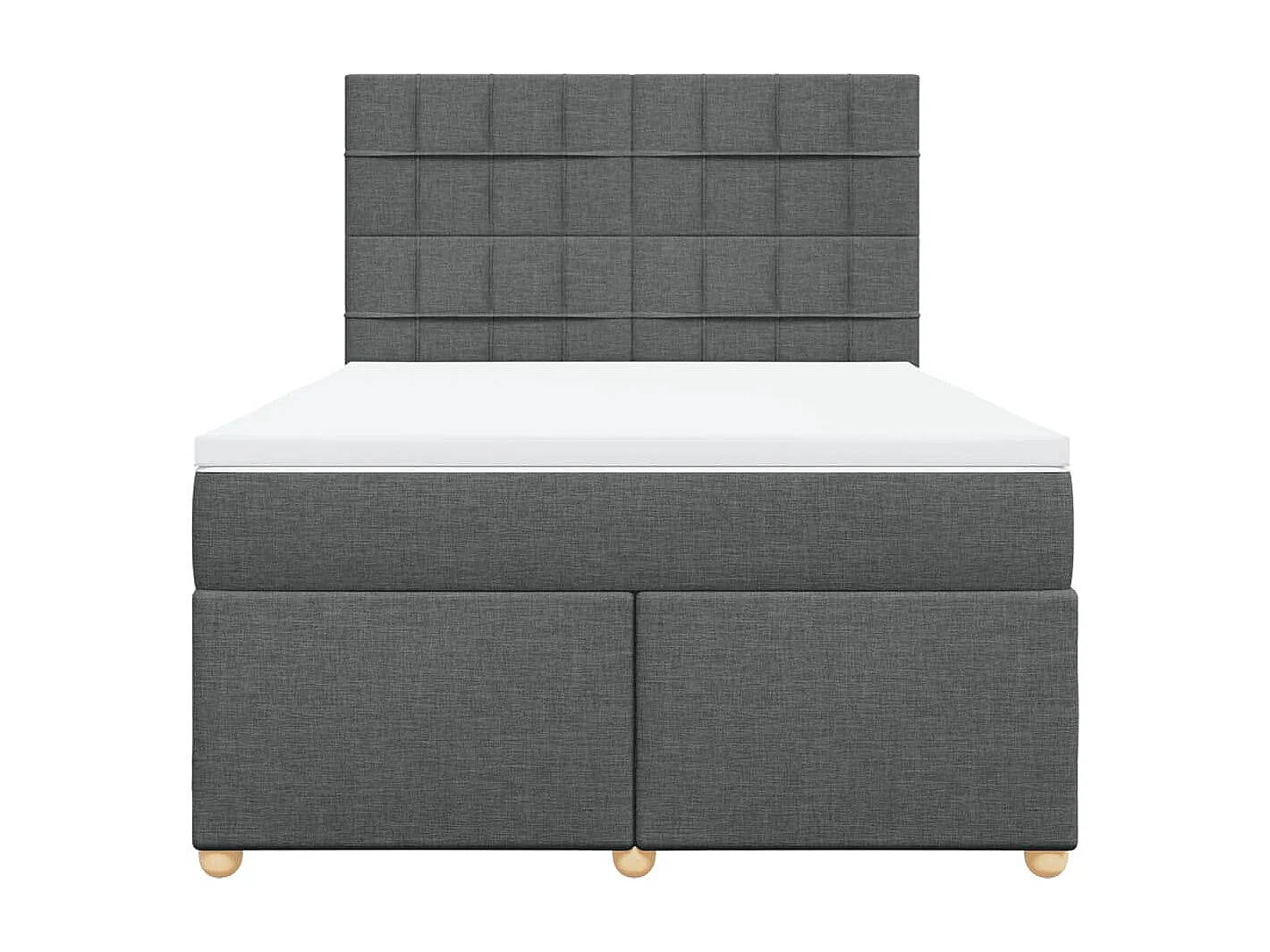 Boxspring met matras stof donkergrijs 160x200 cm