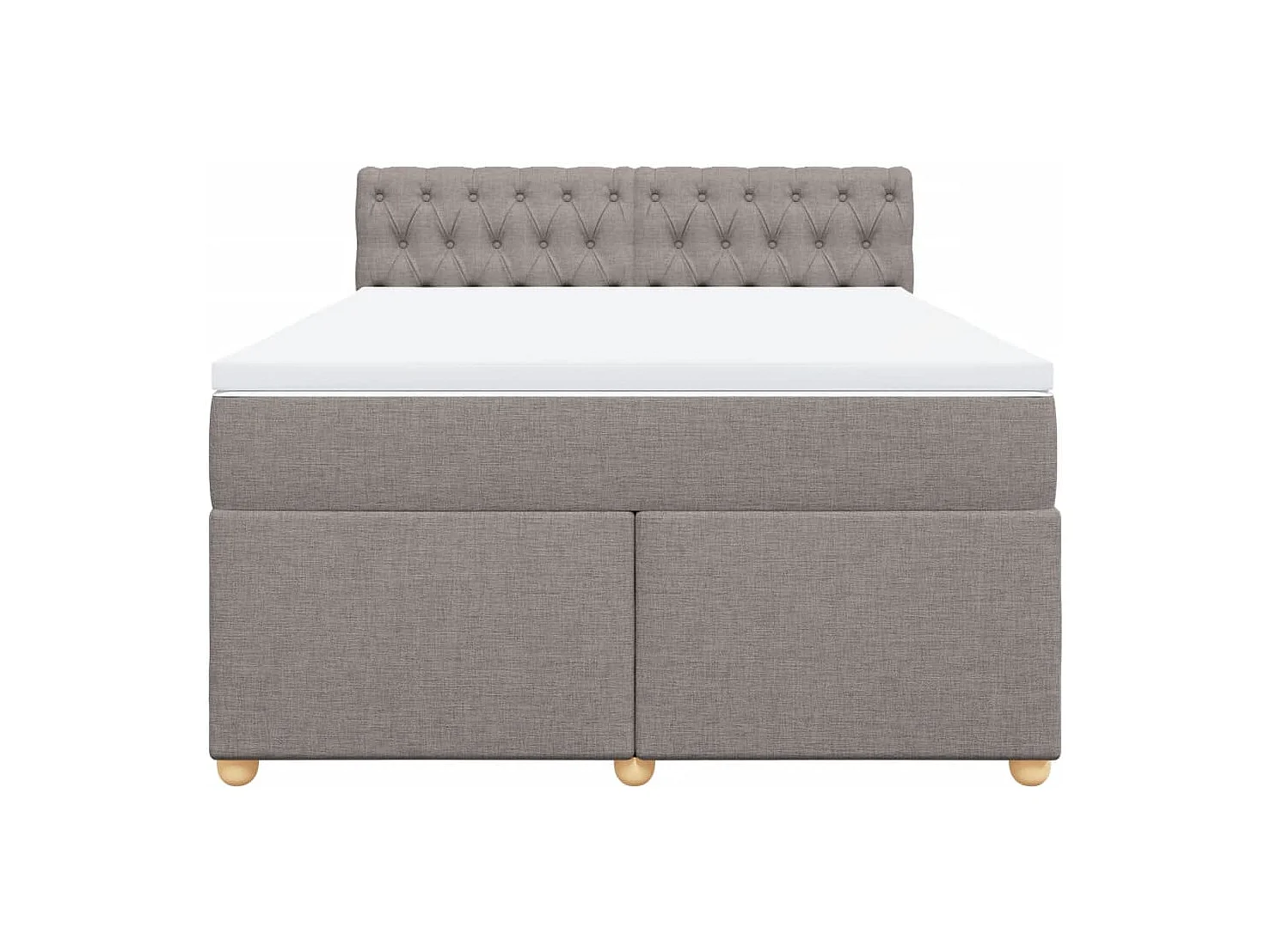 Cama com molas/colchão 160x200 cm tecido castanho-acinzentado