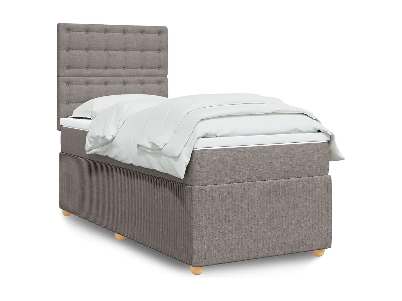Sommier à lattes de lit avec matelas Taupe 80x200 cm Tissu
