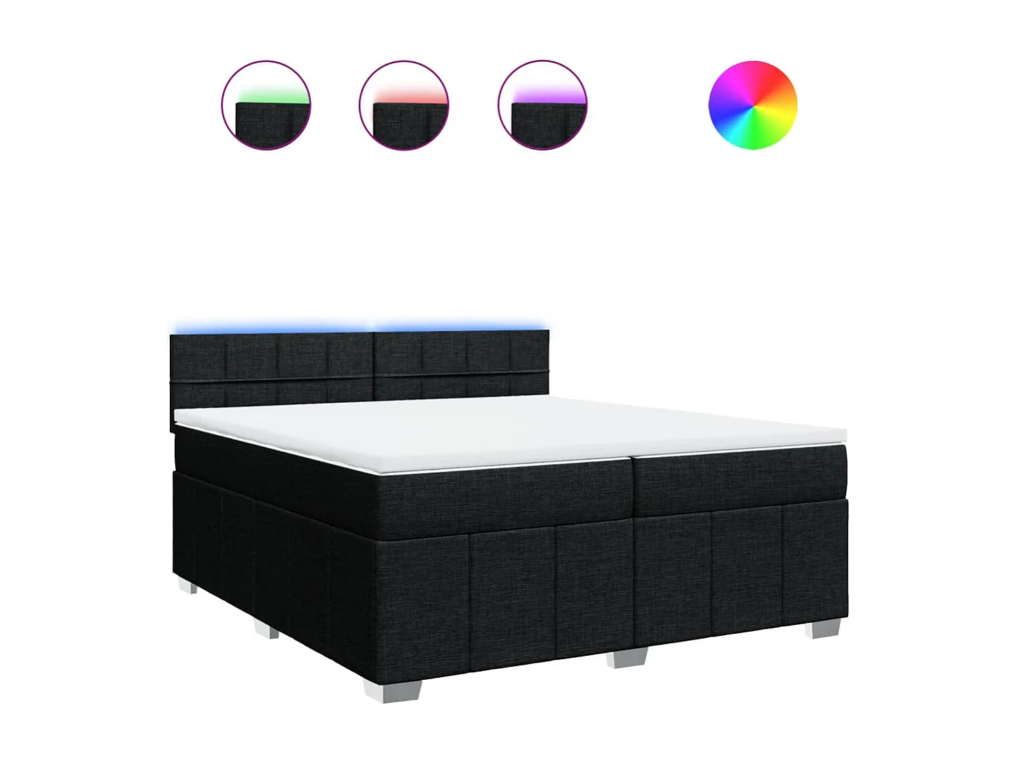 Boxspring met matras stof zwart 200x200 cm