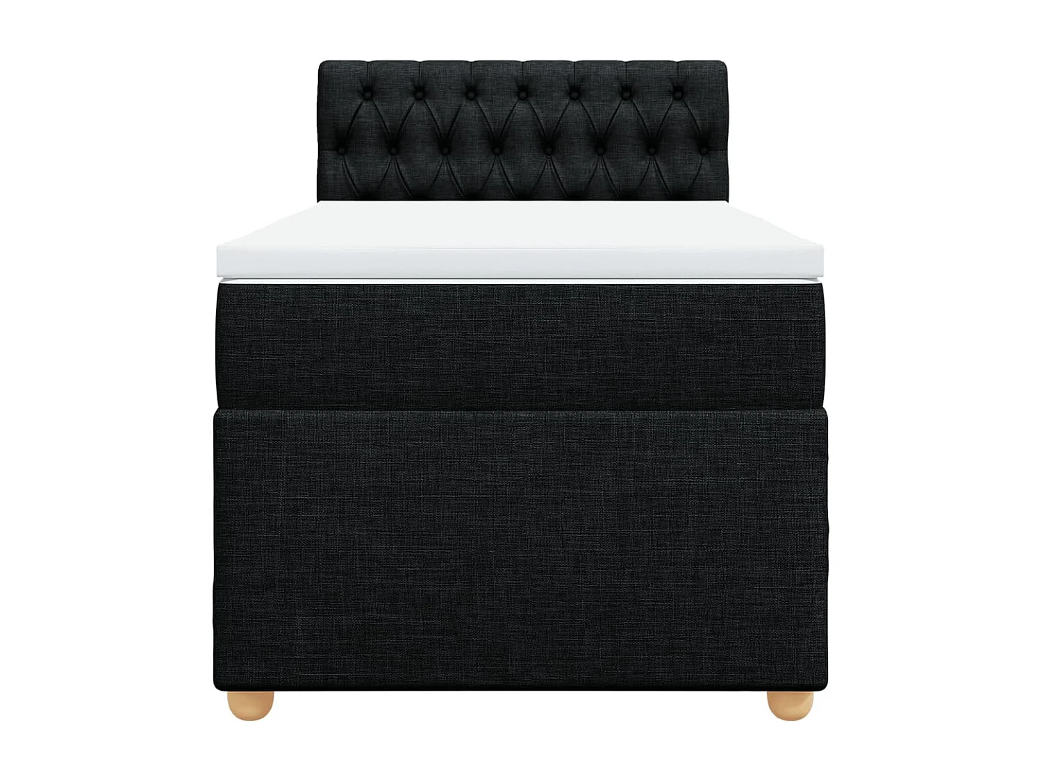 Boxspring met matras stof zwart 100x200 cm