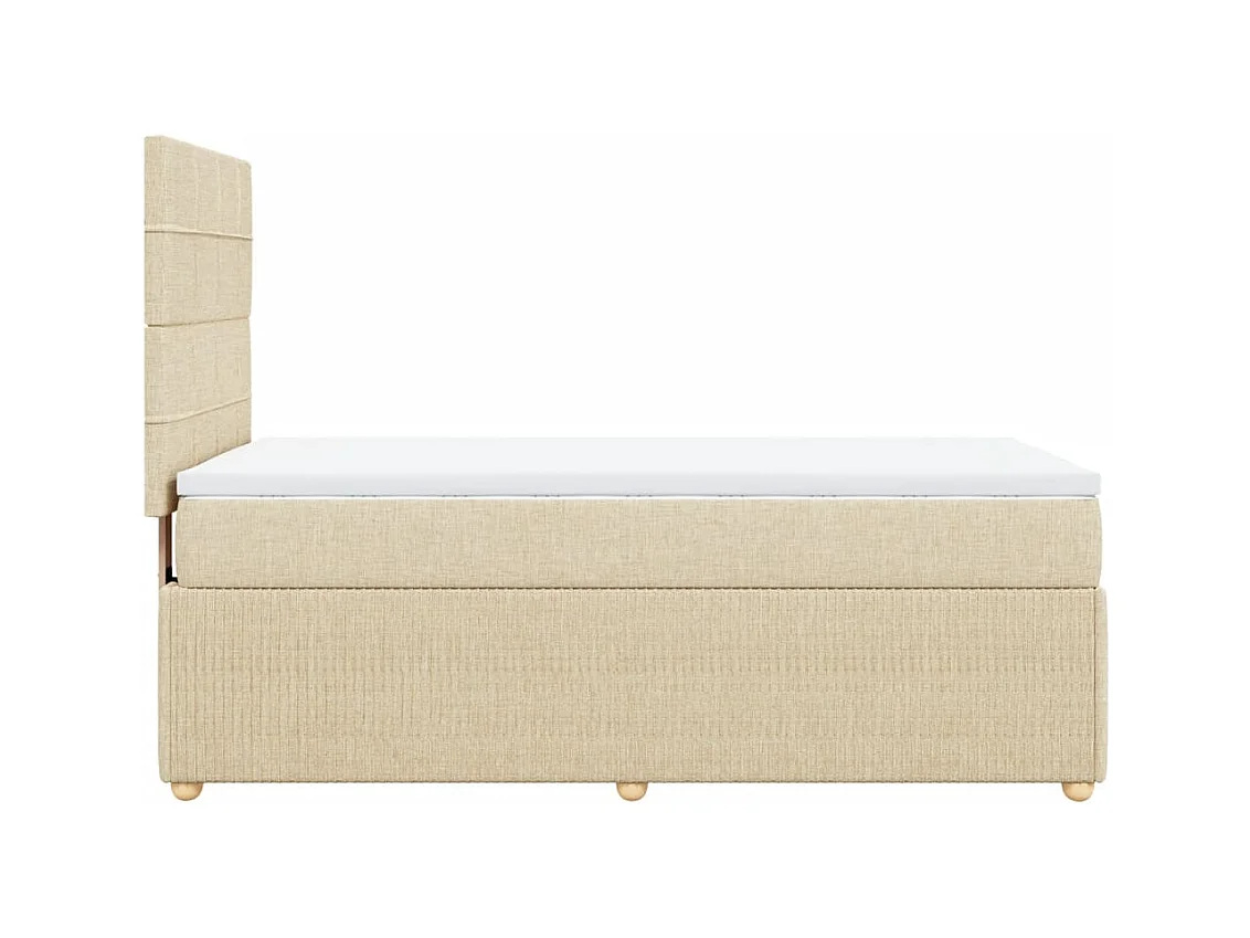 Sommier à lattes de lit avec matelas Crème 100x200 cm Tissu