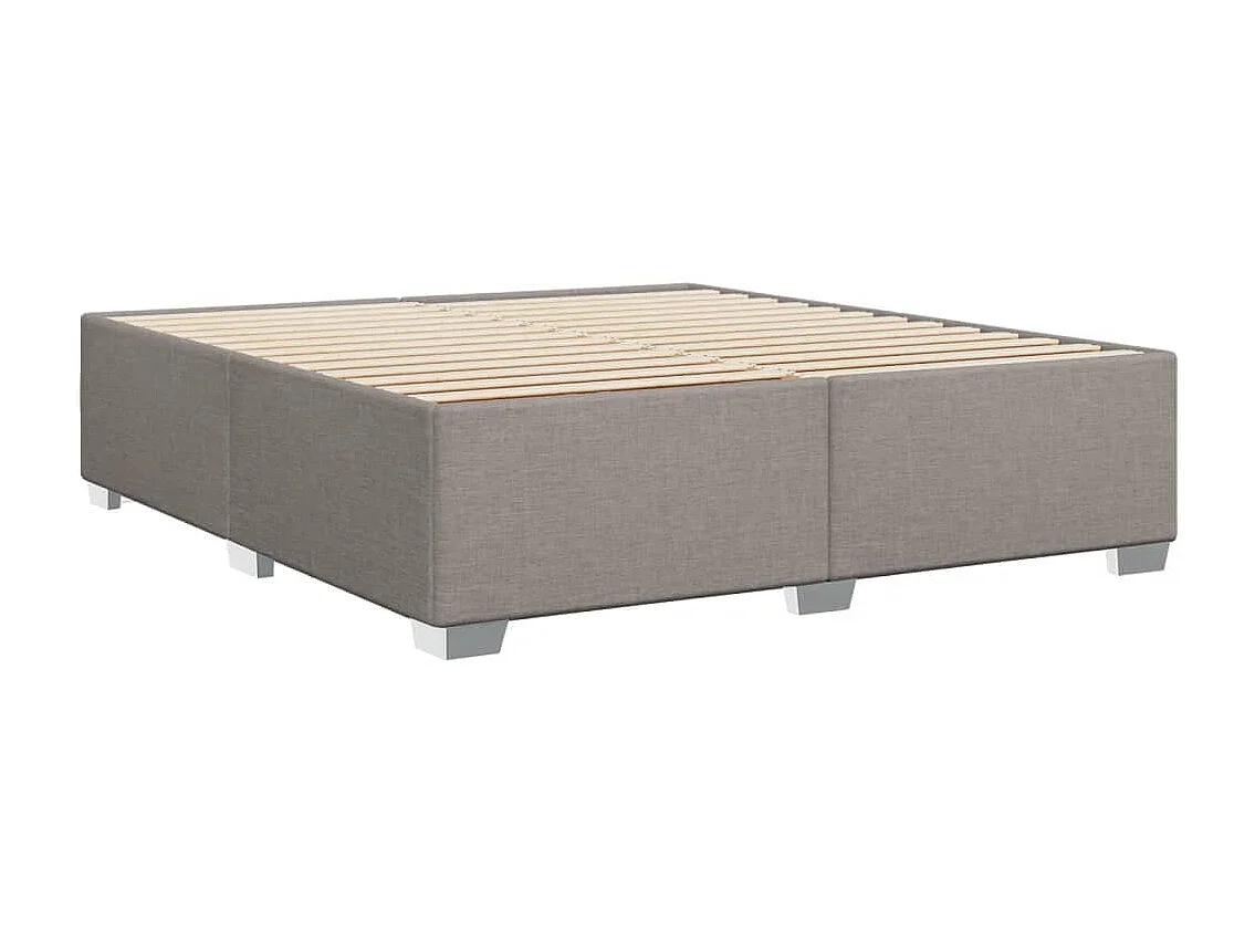 Cama box spring con colchón tela gris taupe 180x200 cm