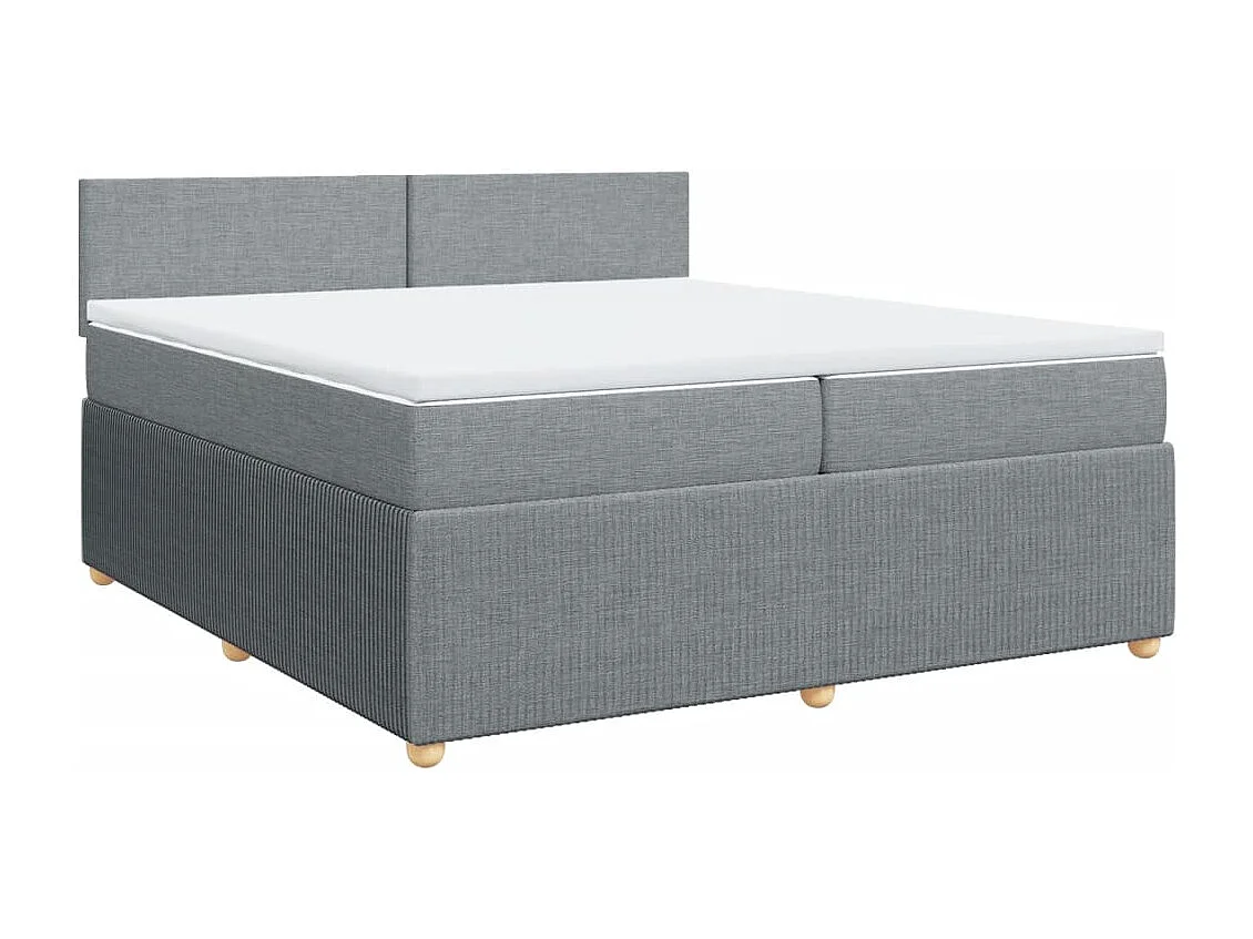 Sommier à lattes de lit avec matelas Gris clair 200x200cm Tissu