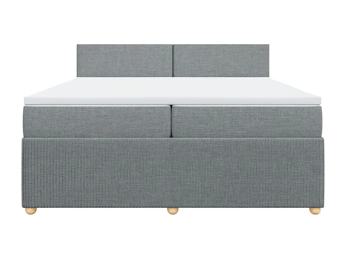 Sommier à lattes de lit avec matelas Gris clair 200x200cm Tissu