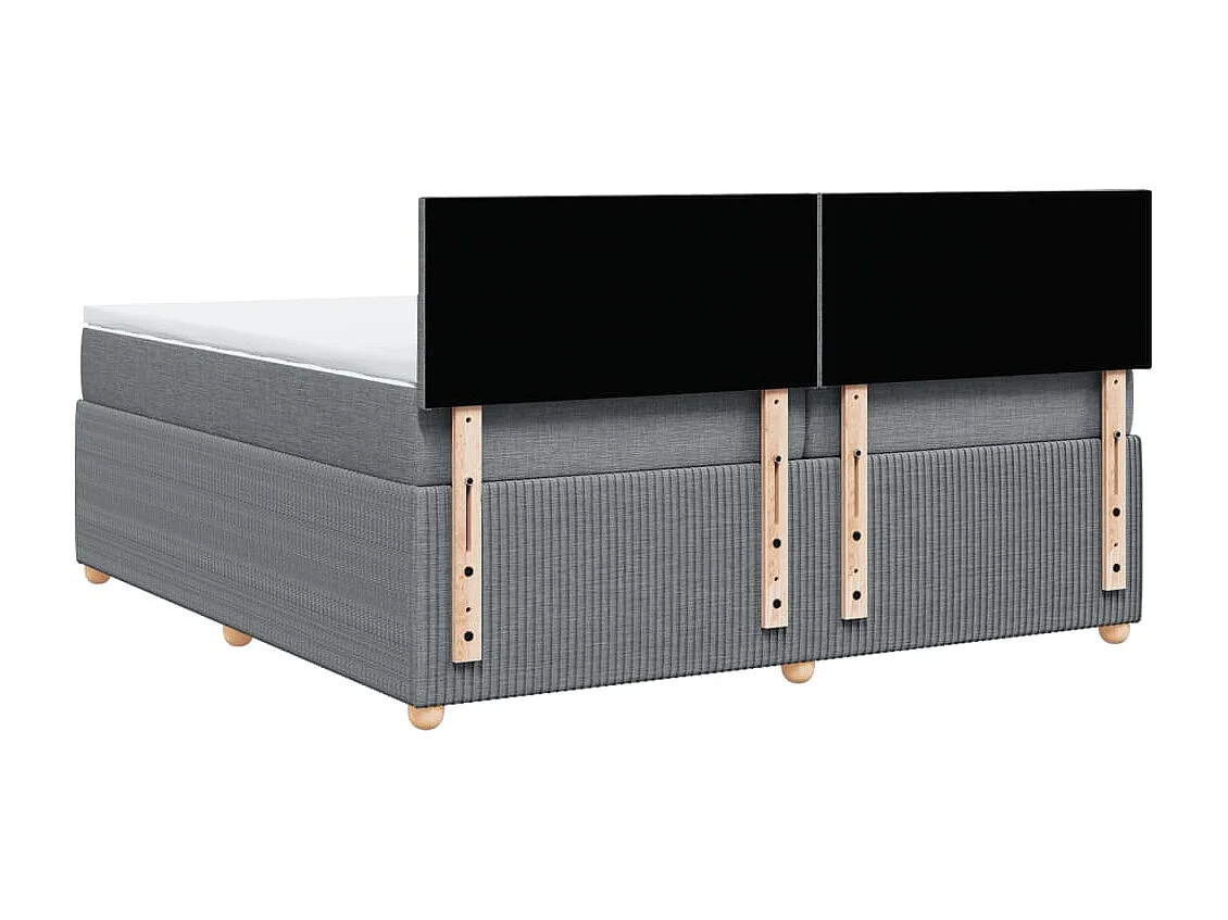 Sommier à lattes de lit avec matelas Gris clair 200x200cm Tissu