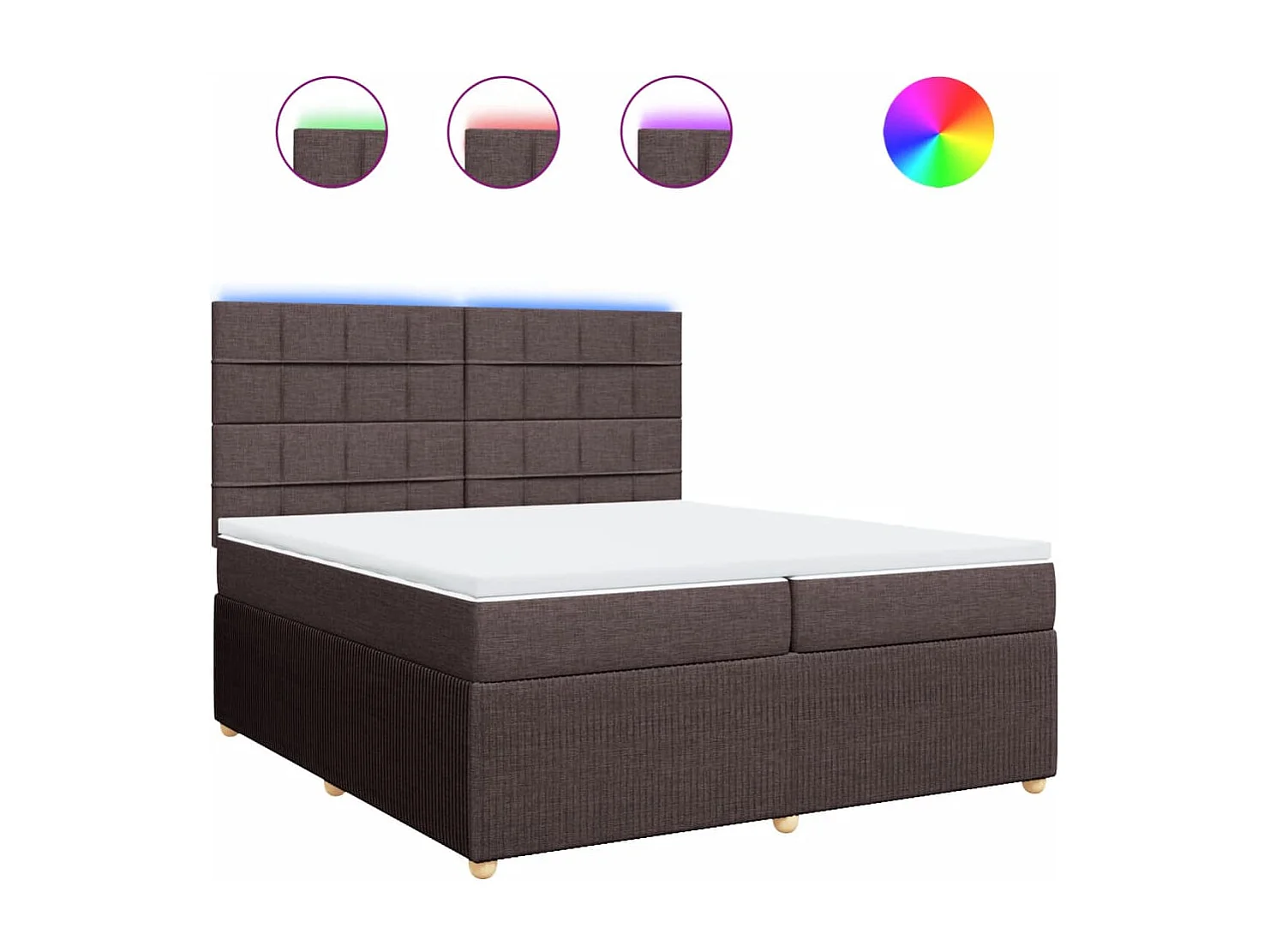 Sommier à lattes de lit avec matelas Marron foncé 200x200 cm