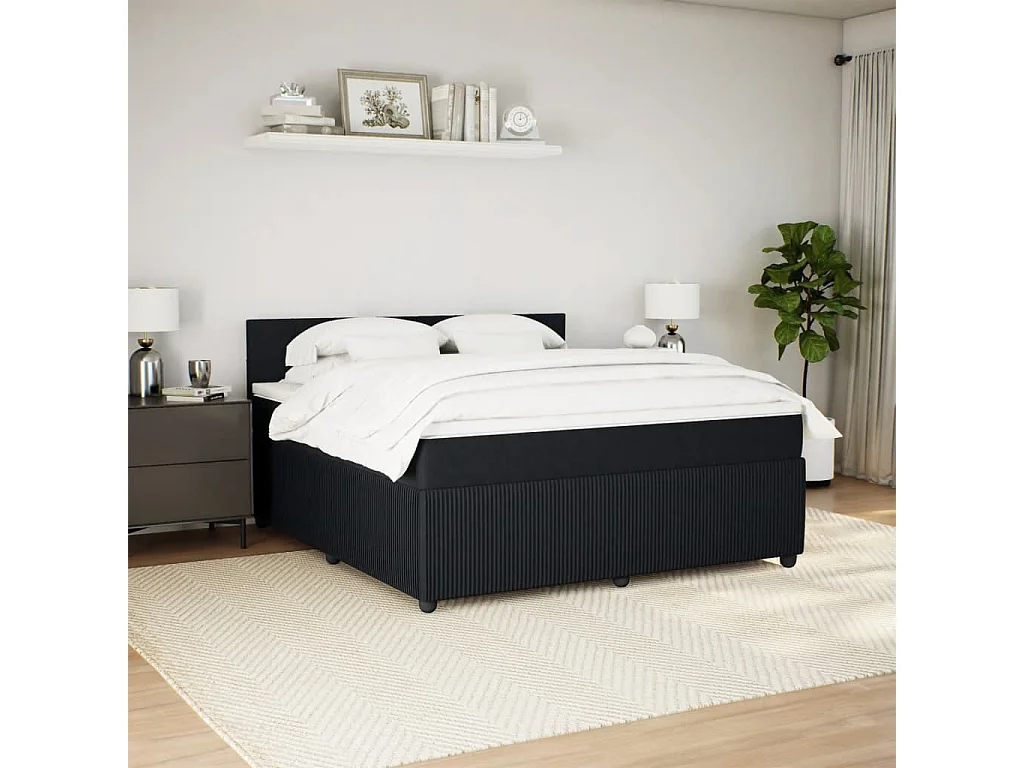Cama com molas/colchão 180x200 cm veludo preto