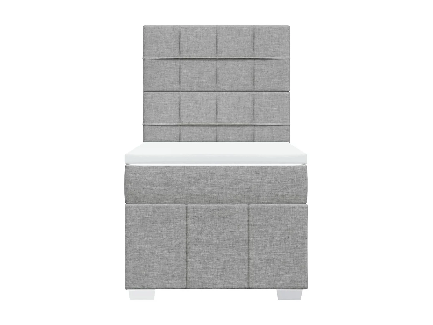 Cama com molas/colchão 80x200 cm tecido cinza-claro