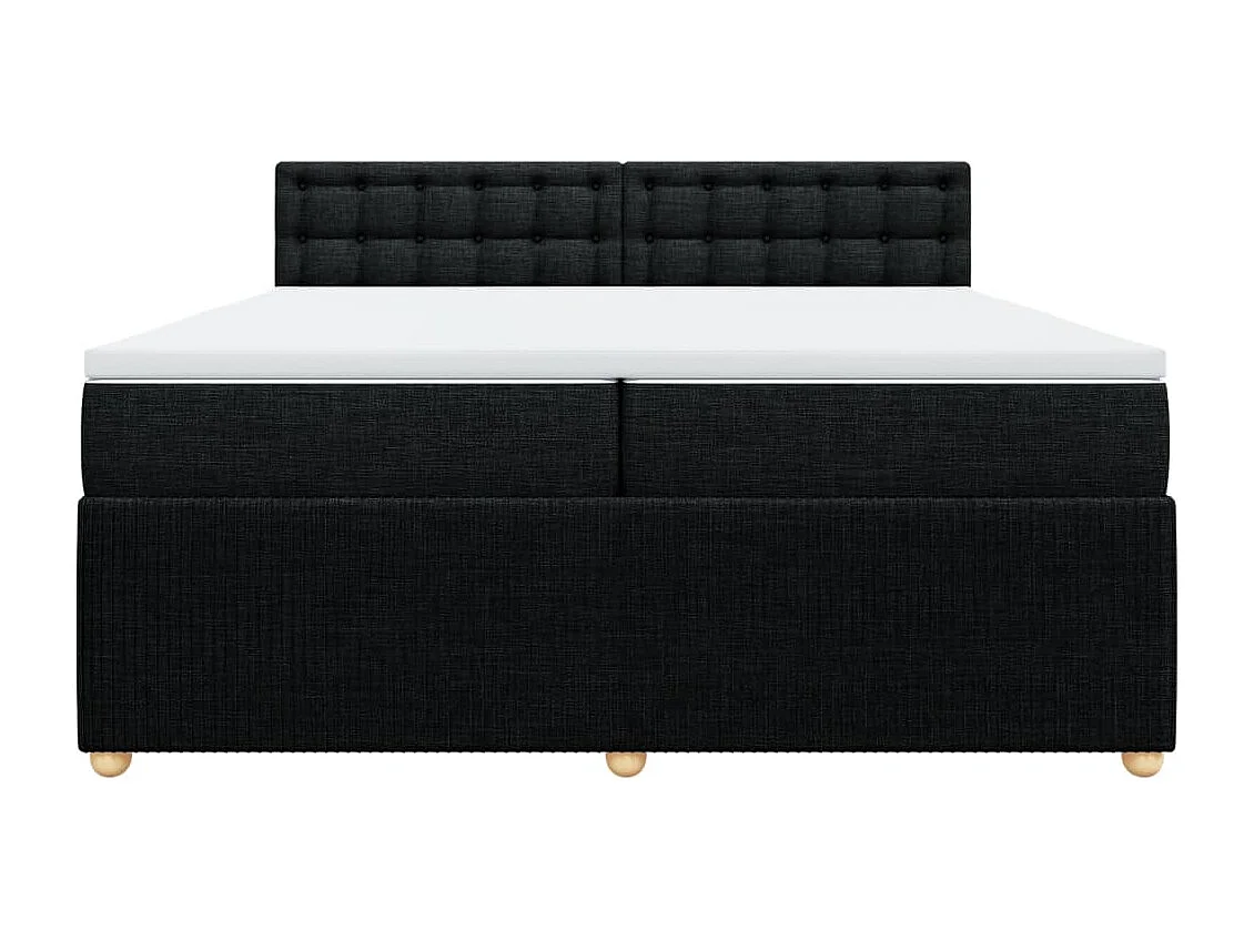 Cama com molas/colchão 200x200 cm tecido preto