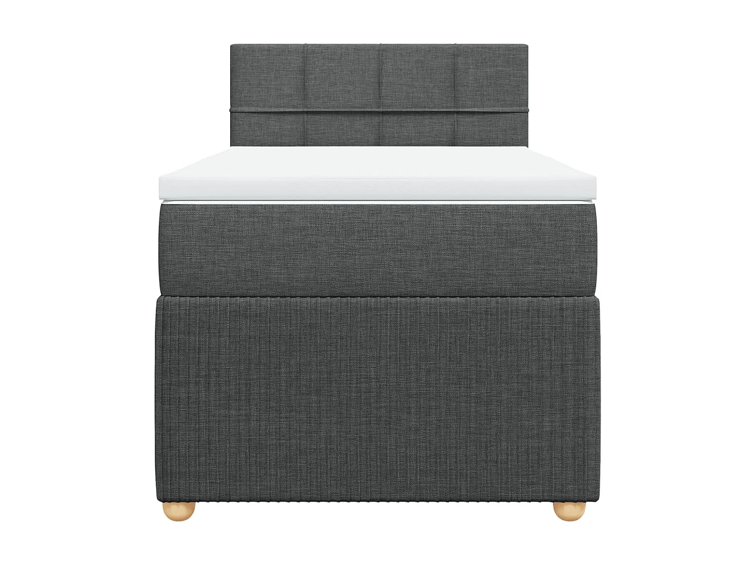 Sommier à lattes de lit avec matelas Gris foncé 100x200cm Tissu