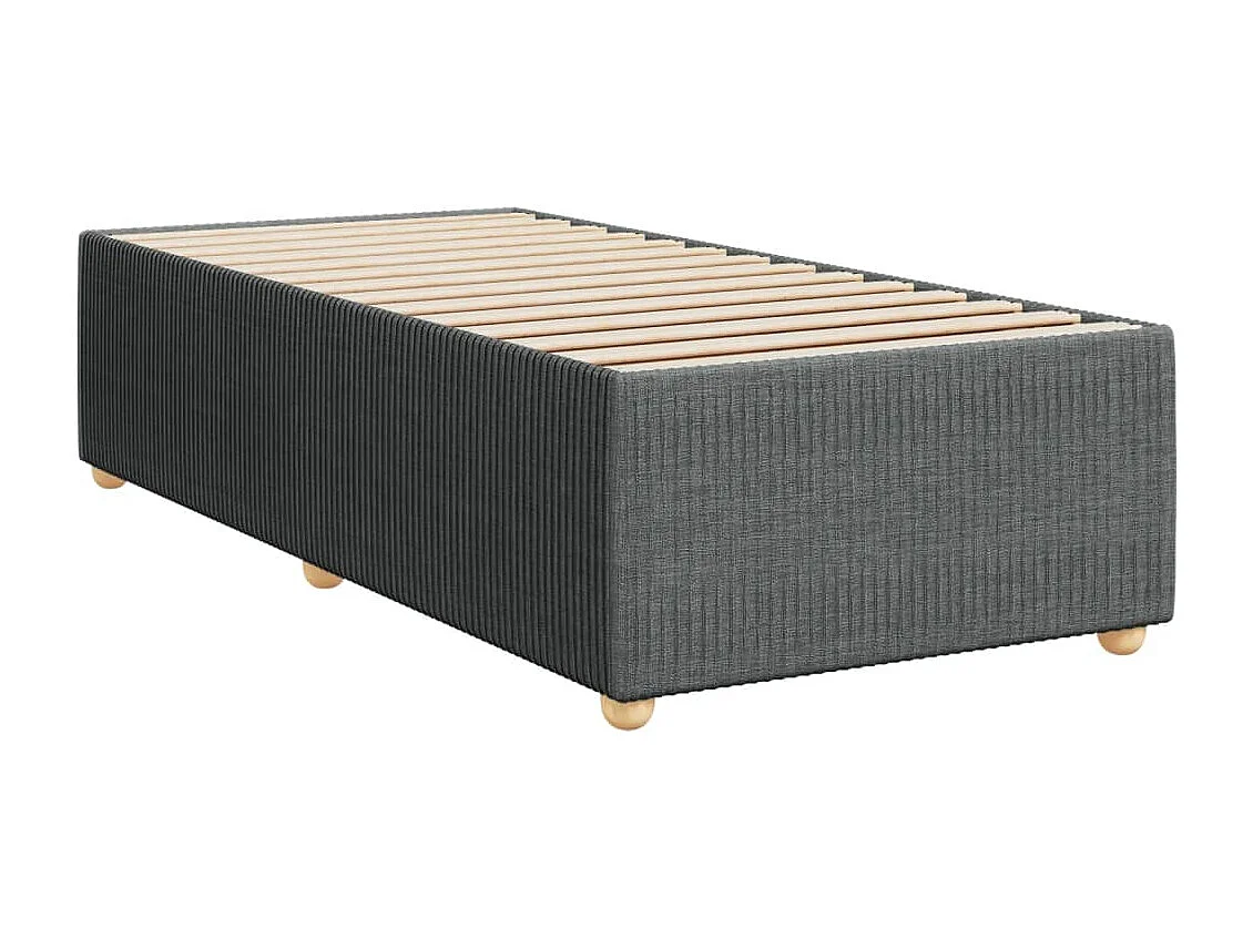 Sommier à lattes de lit avec matelas Gris foncé 100x200cm Tissu