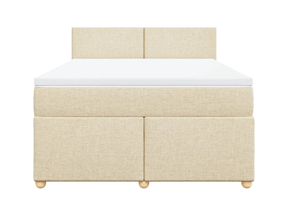 Sommier à lattes de lit avec matelas Crème 140x190 cm Tissu