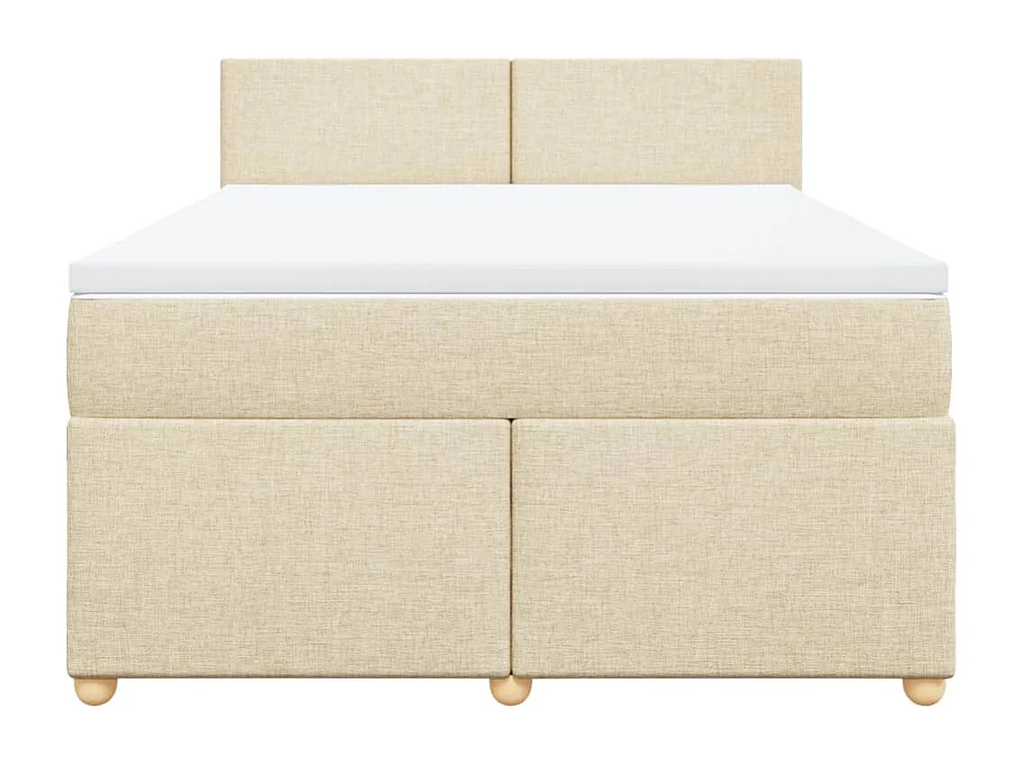 Sommier à lattes de lit avec matelas Crème 140x190 cm Tissu