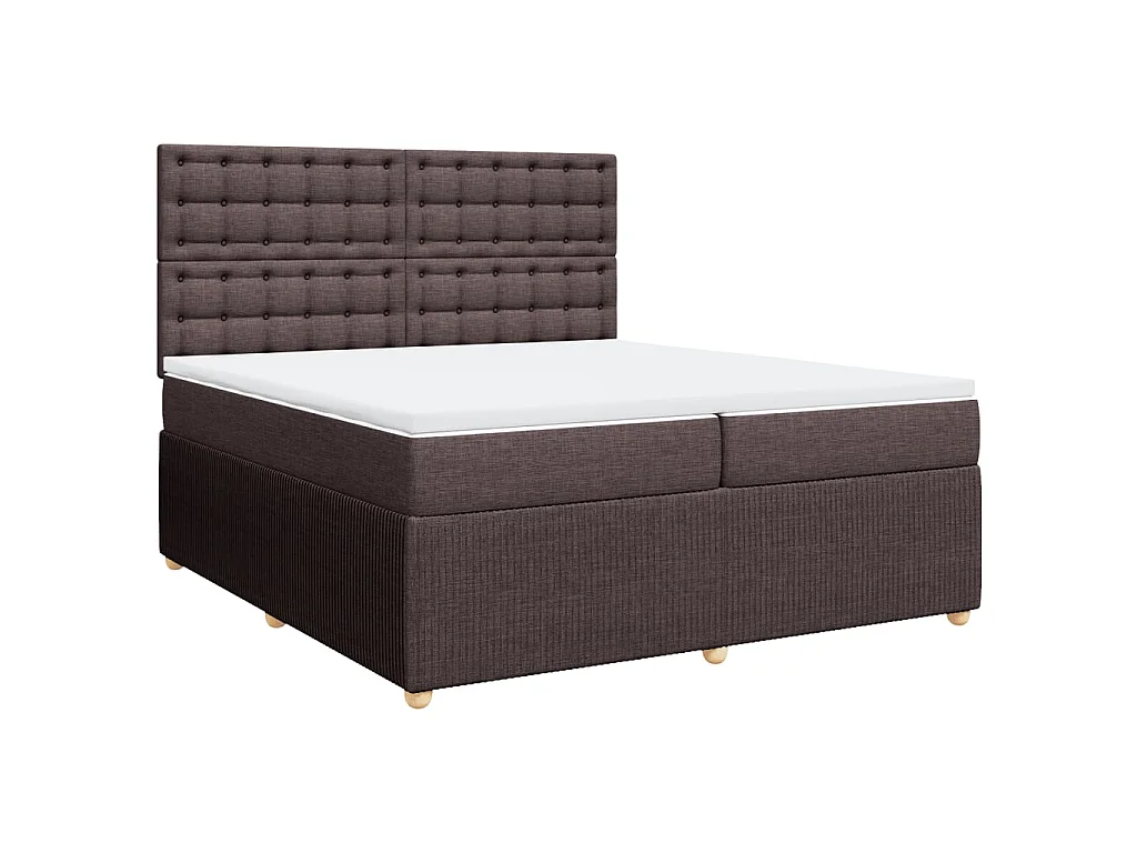 Sommier à lattes de lit avec matelas Marron foncé 200x200 cm
