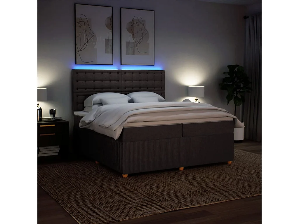 Sommier à lattes de lit avec matelas Marron foncé 200x200 cm