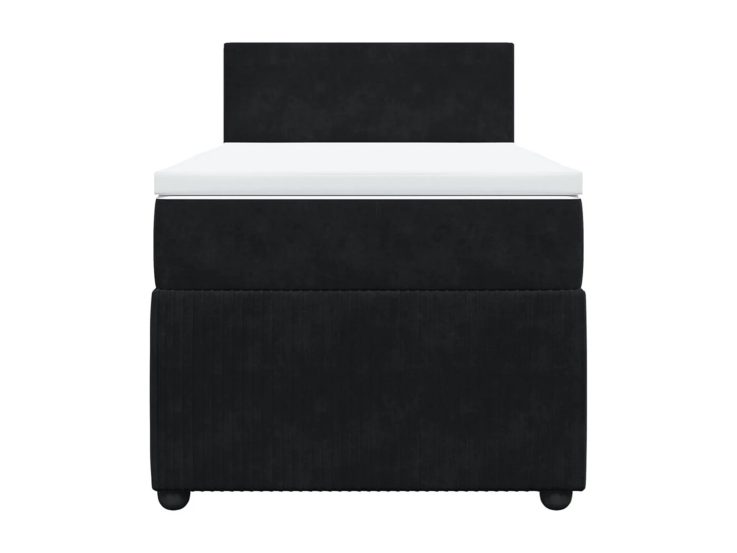 Cama box spring con colchón terciopelo negro 100x200 cm