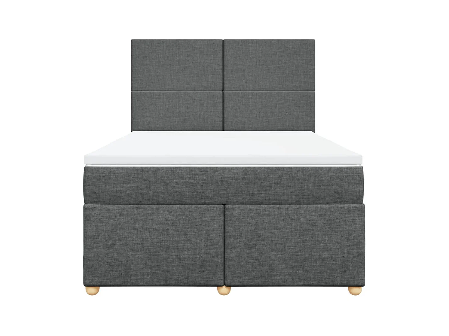 Sommier à lattes de lit avec matelas Gris foncé 160x200cm Tissu