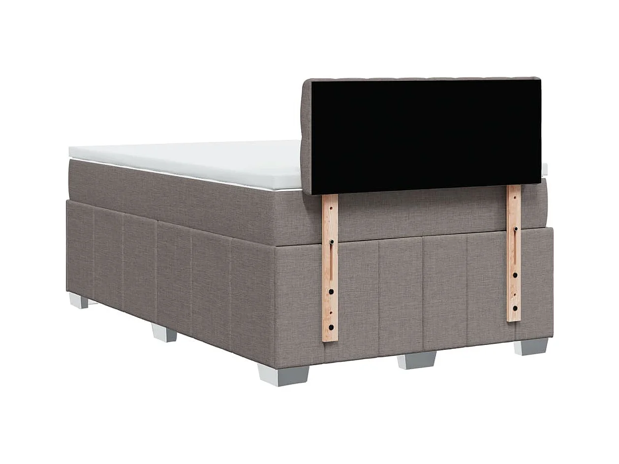 Sommier à lattes de lit avec matelas Taupe 120x200 cm Tissu