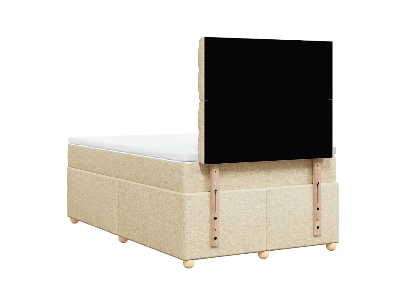 Sommier à lattes de lit avec matelas crème 120x190 cm tissu
