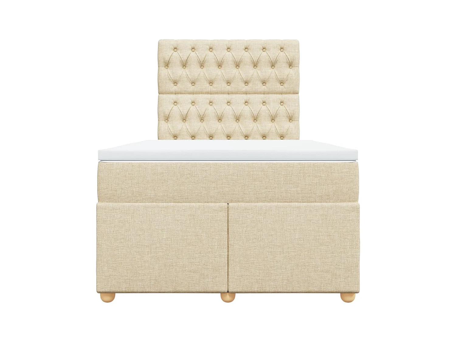 Cama boxspring com colchão 120x190 cm tecido cor creme