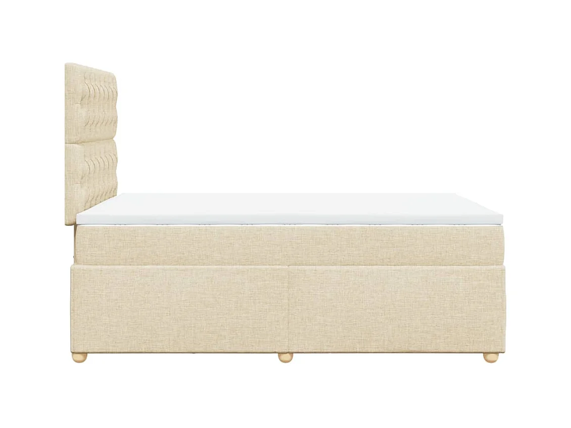 Cama boxspring com colchão 120x190 cm tecido cor creme