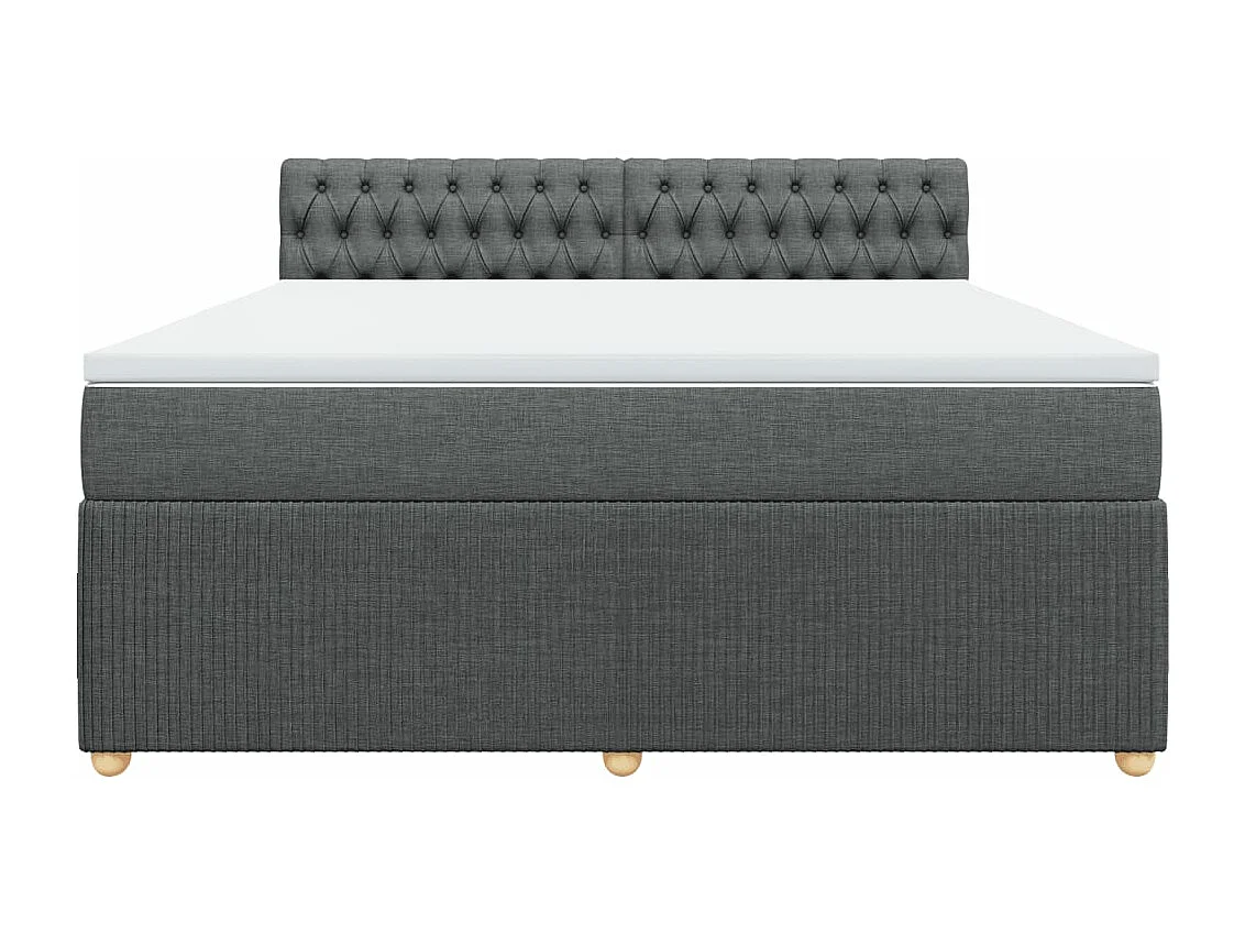 Cama com molas/colchão 180x200 cm tecido cinzento-escuro