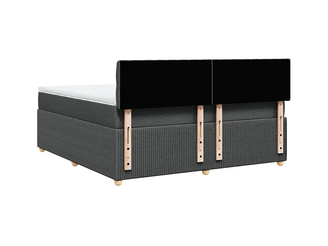 Boxspring met matras stof donkergrijs 180x200 cm